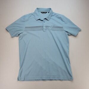 Travis Mathew Shirt Mens Large Blue Polo Short Sleeve Lightweight Golf Pima